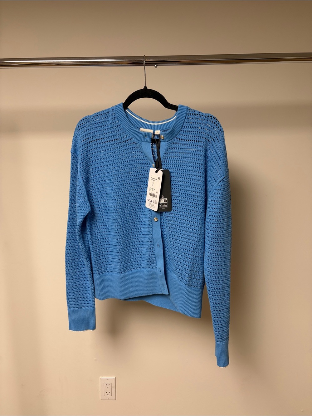 Varley pembroke knit cardigan azure blue